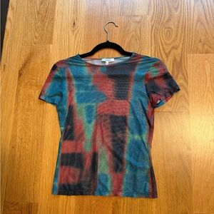 Miaou Multicolor Geometric Short Sleeve Tee